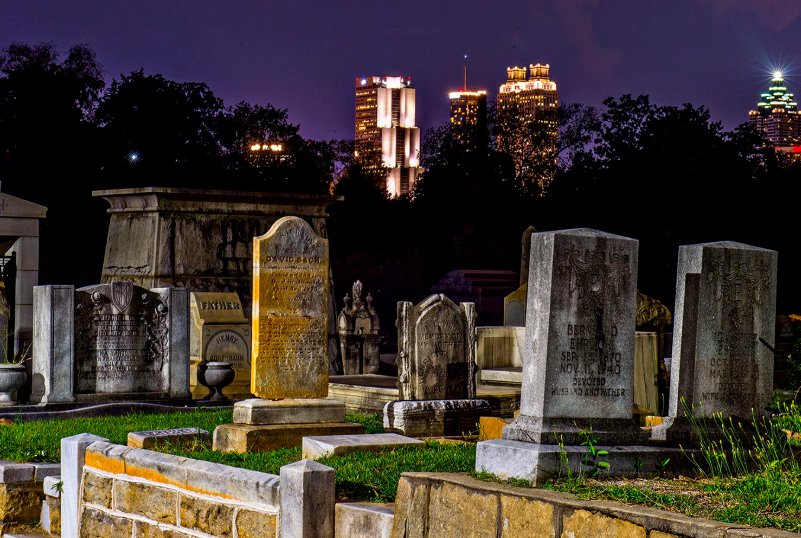 Historic Cemeteries at Dusk